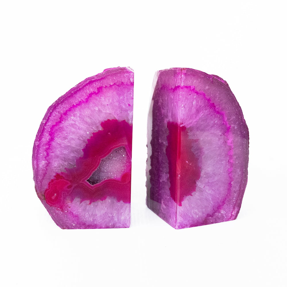 Agate Geode Bookends- Pink