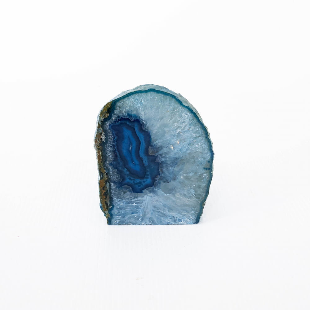 Agate Geode Candle Holder - Blue