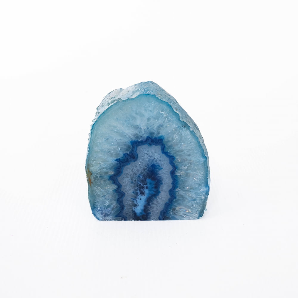 Agate Geode Candle Holder - Blue