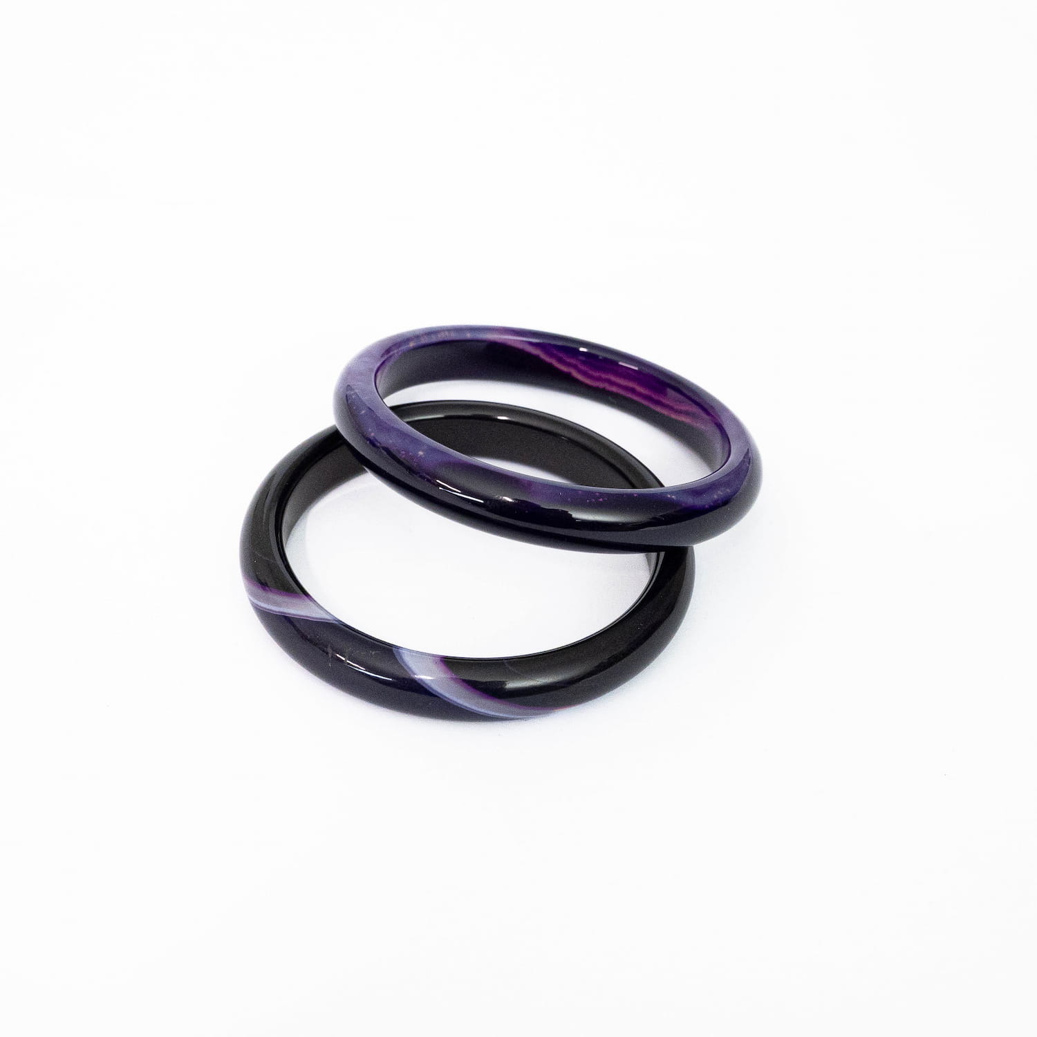 Agate Bangle Bracelet - Purple