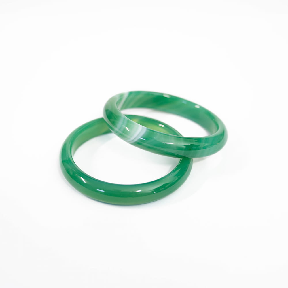 Agate Bangle Bracelet- Green