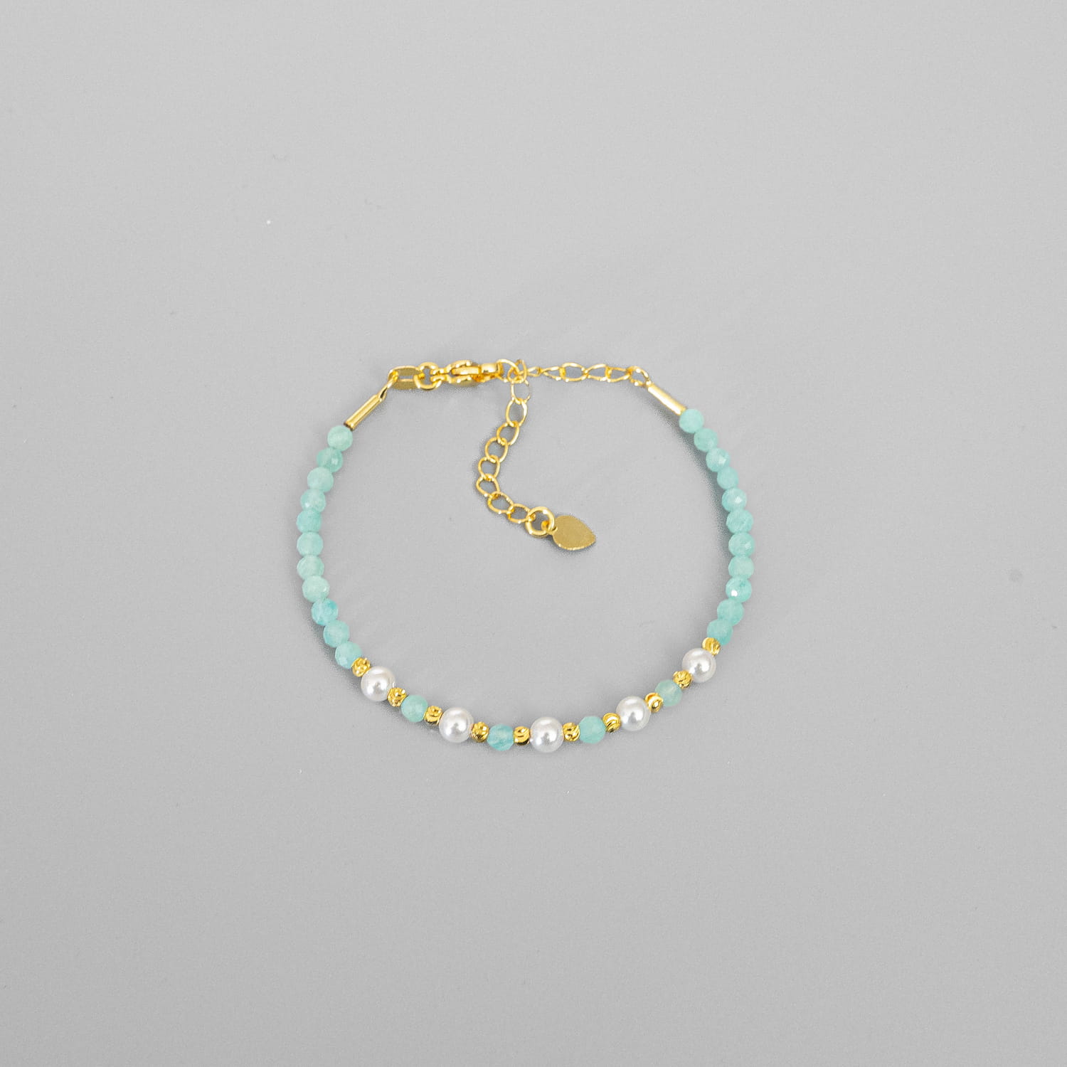 Amazonite & Pearl Clasp Bracelet