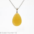 Amber Pendant - Silver
