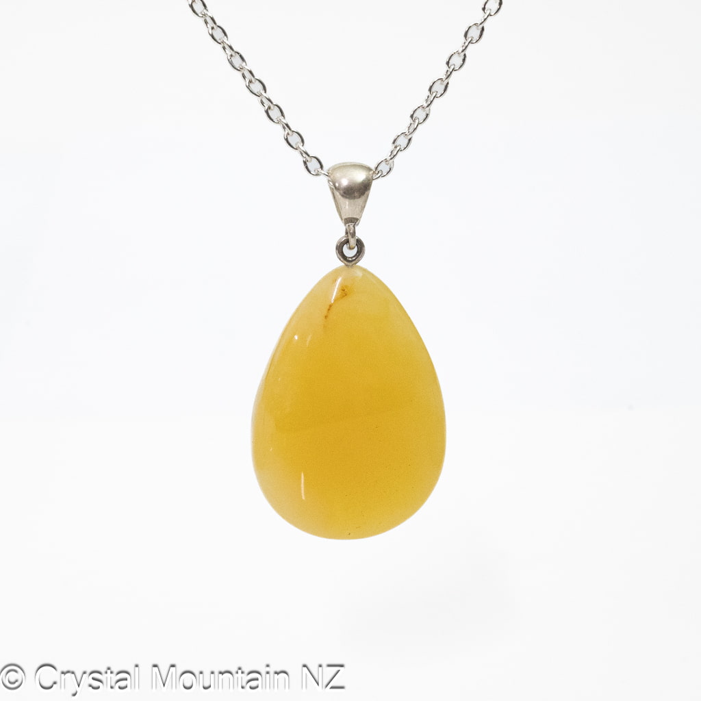Amber Pendant - Silver