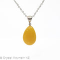 Amber Pendant - Silver
