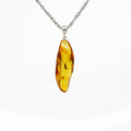 Amber Silver Pendant with Insect Inclusion