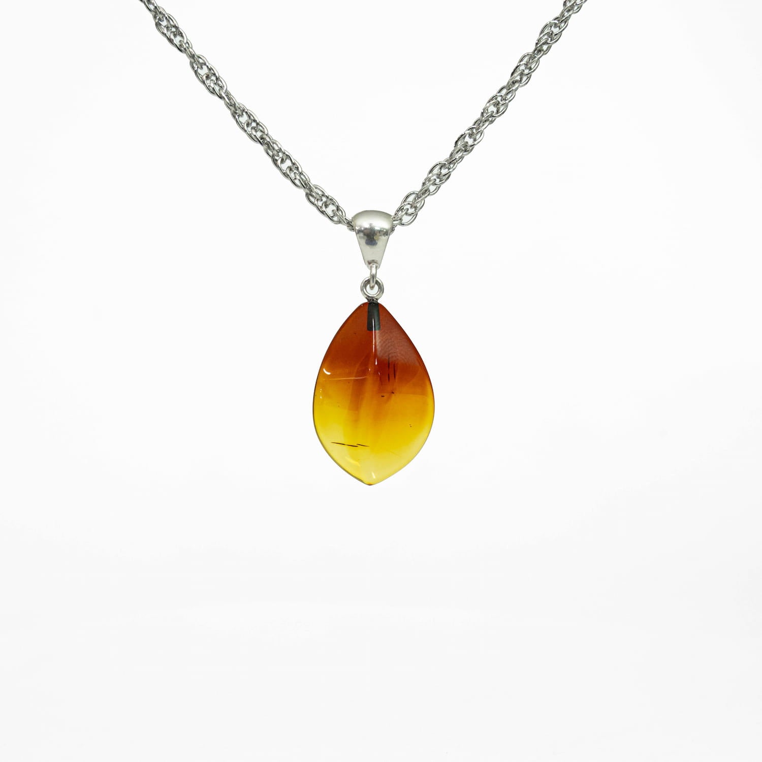 Amber Silver Pendant