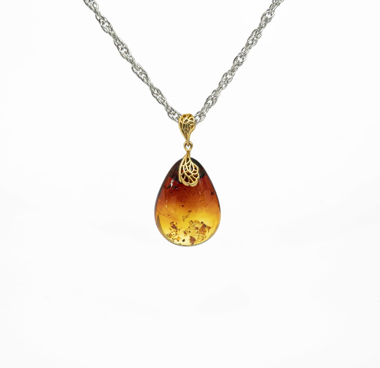 Amber Pendant Gold Plated