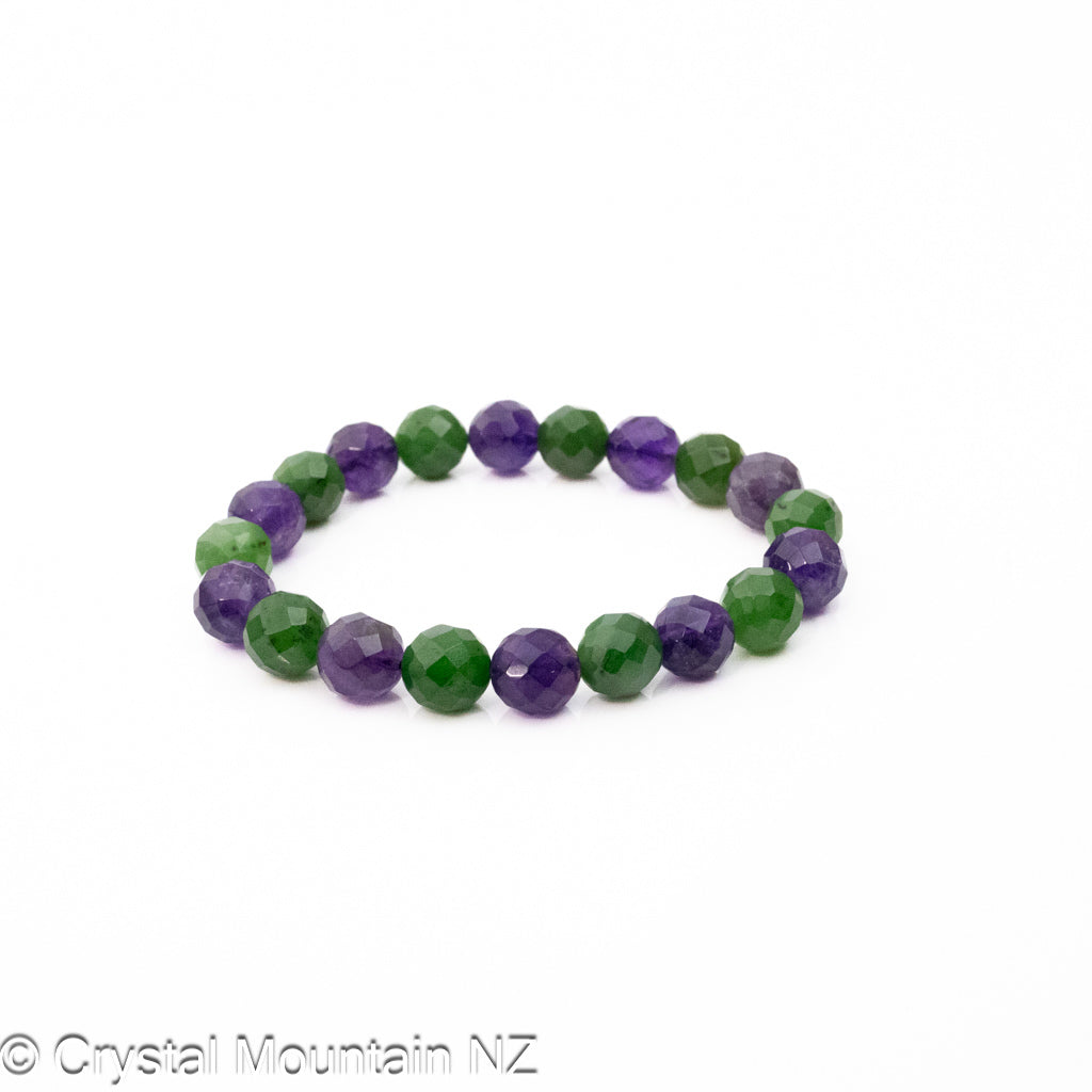 Amethyst & Jade Bead bracelet