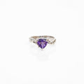 Amethyst Heart Silver Ring