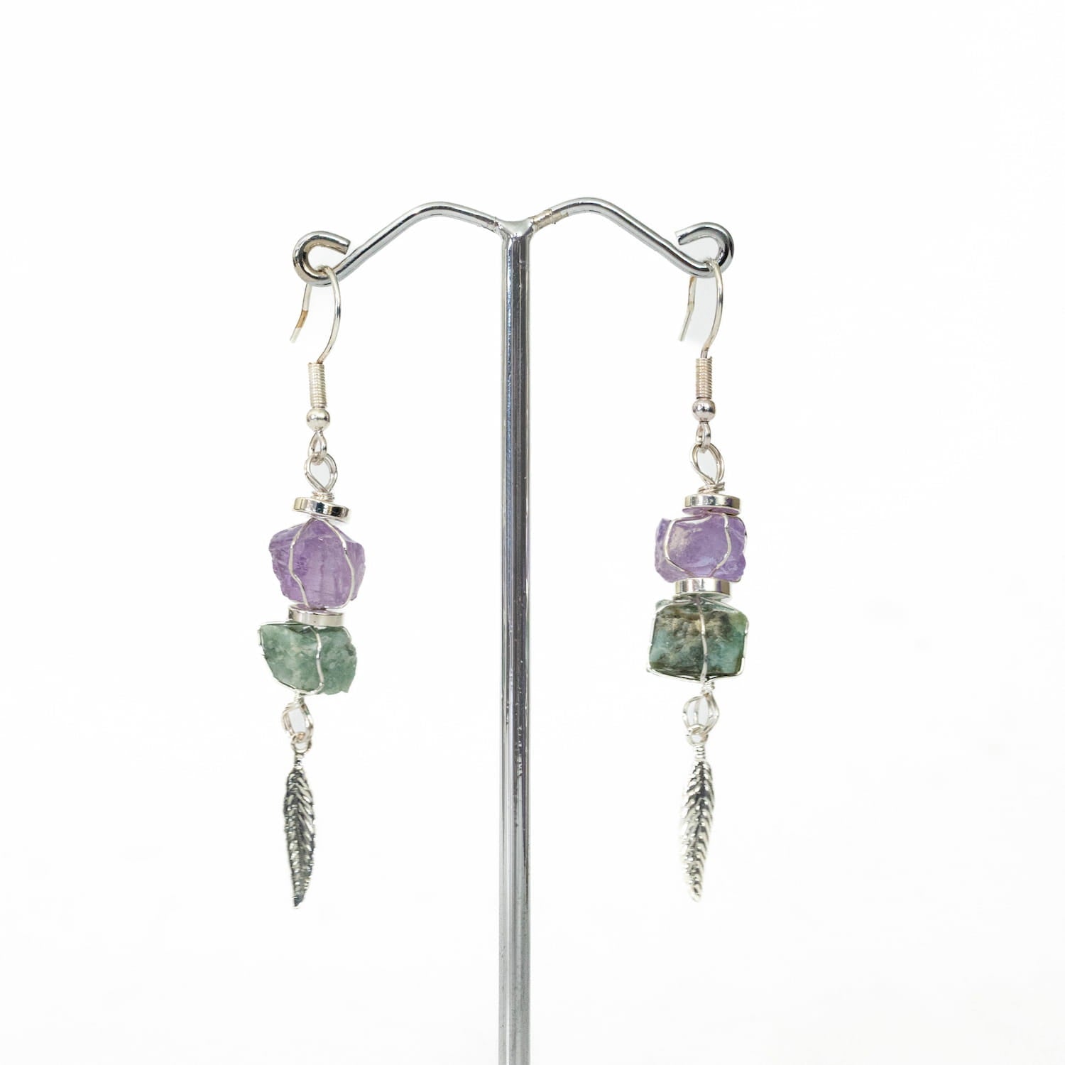 Amethyst & Emerald Earrings
