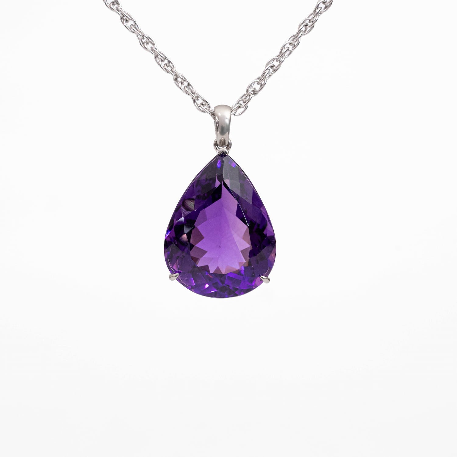 AAA Amethyst Silver Pendant