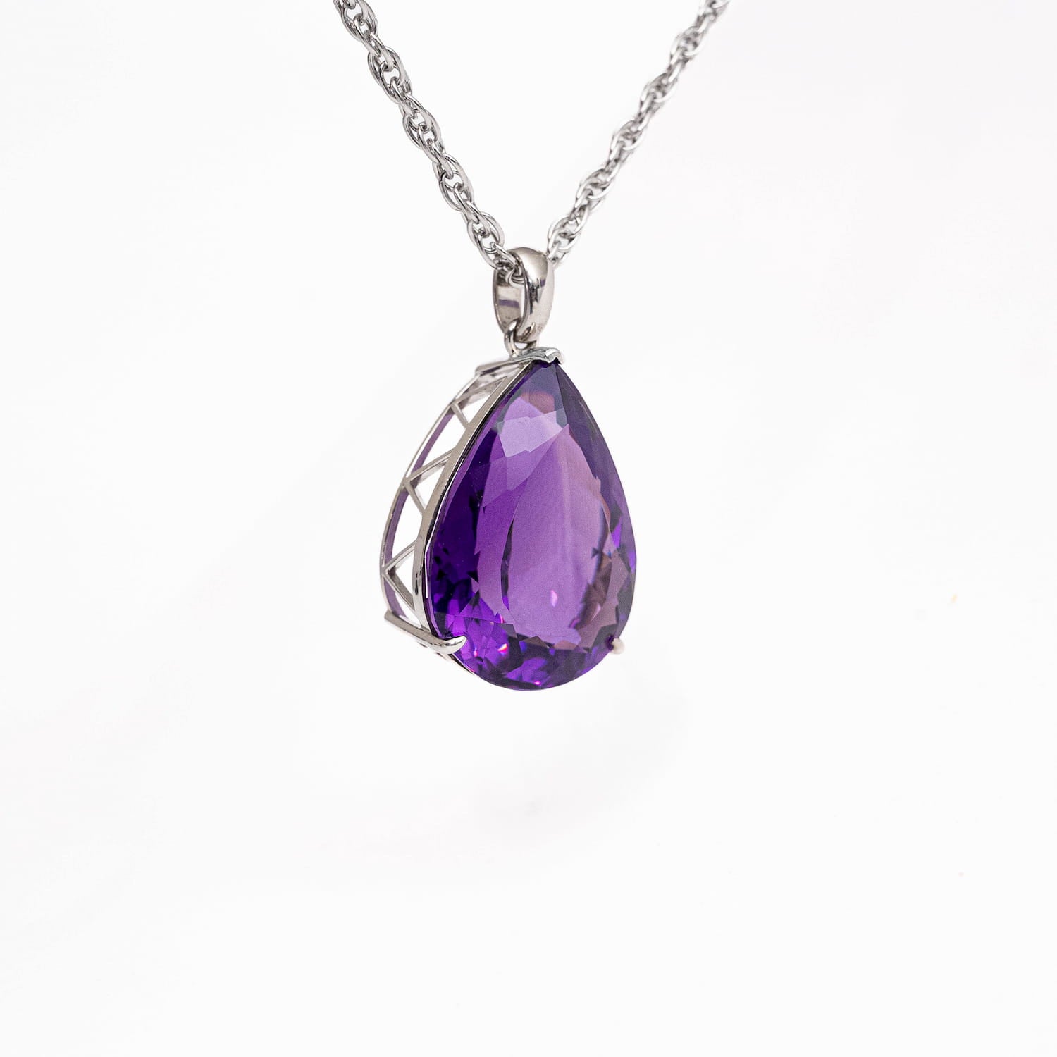 AAA Amethyst Silver Pendant