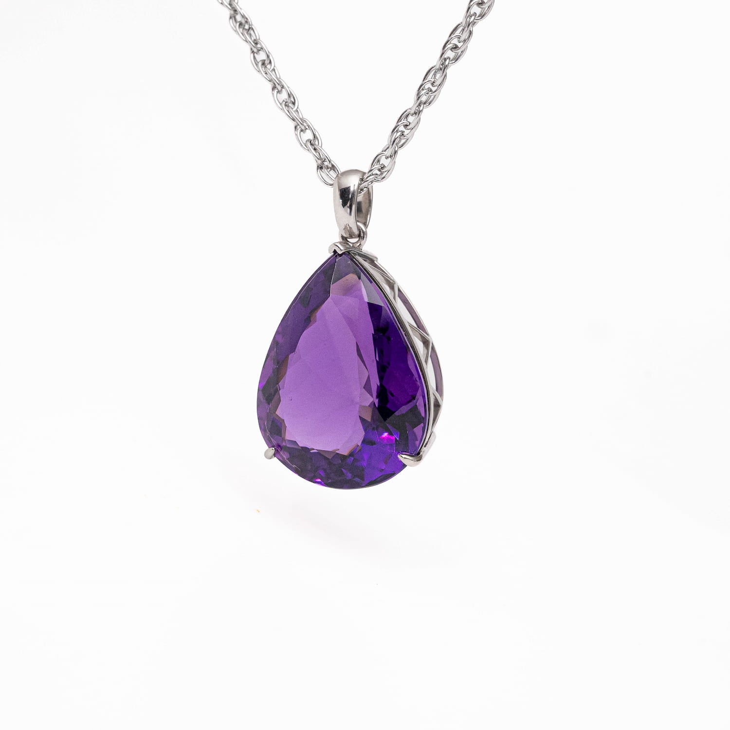 AAA Amethyst Silver Pendant