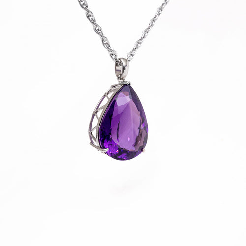 AAA Amethyst Silver Pendant