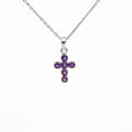 Amethyst Silver Cross Pendant