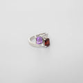 Amethyst & Garnet Silver Ring