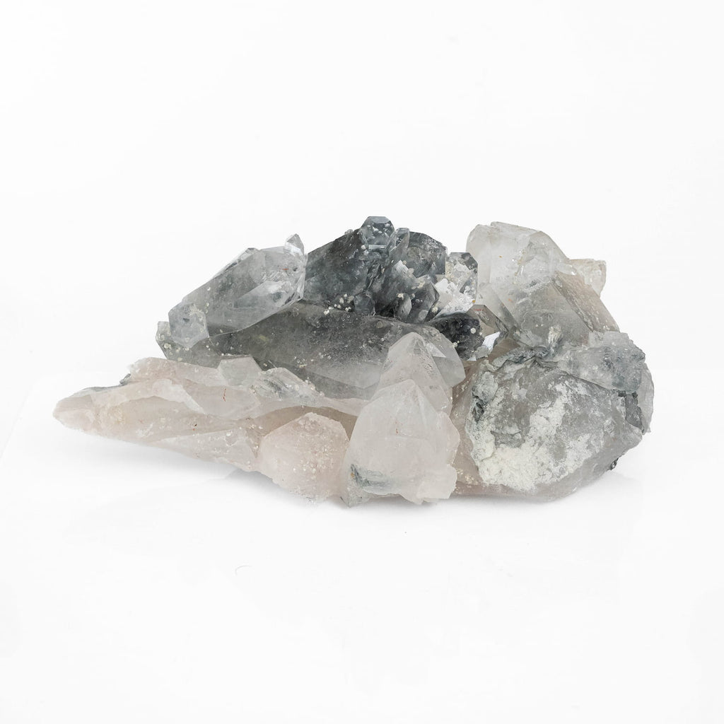 Blue Amphibole Quartz Cluster
