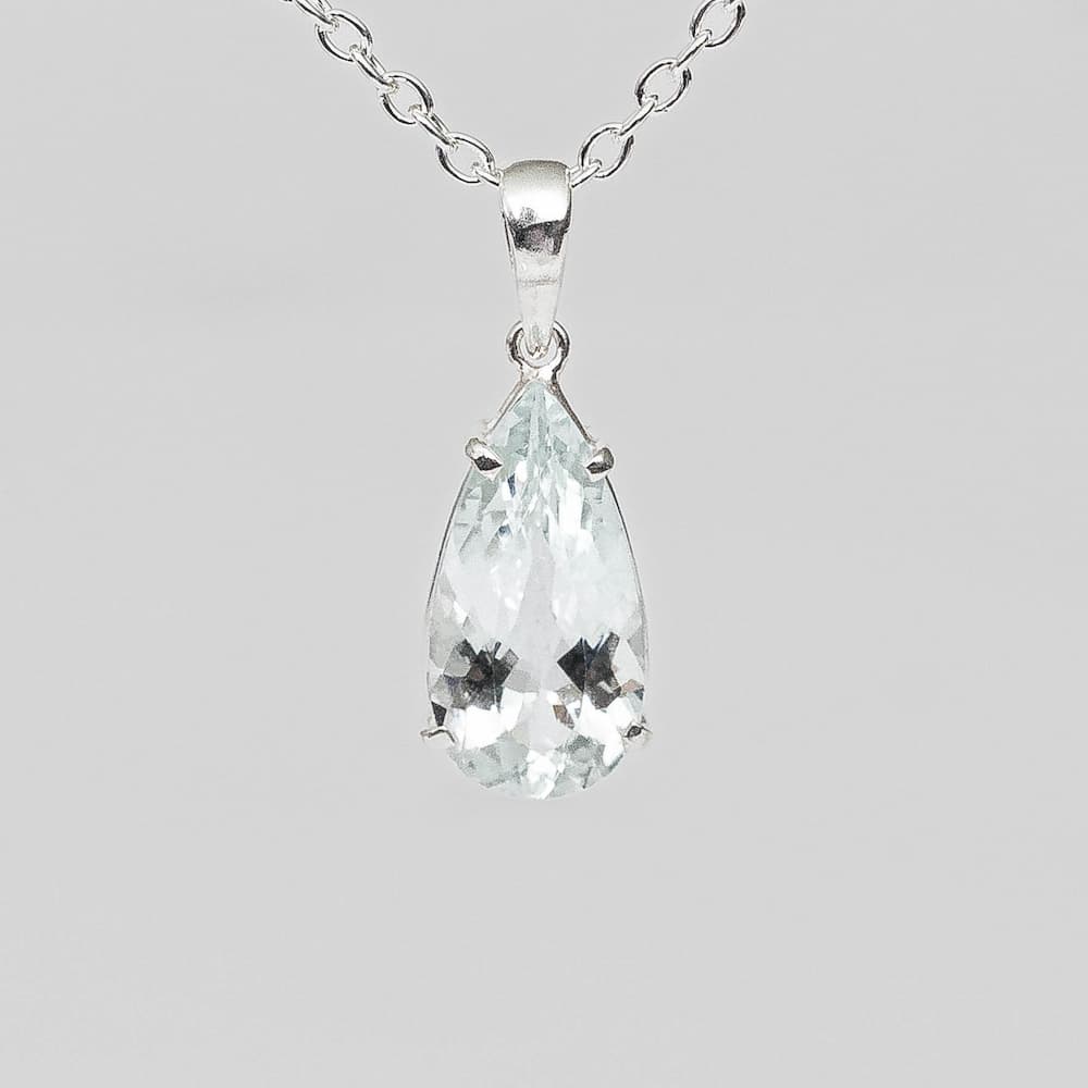 Aquamarine Silver Pendant