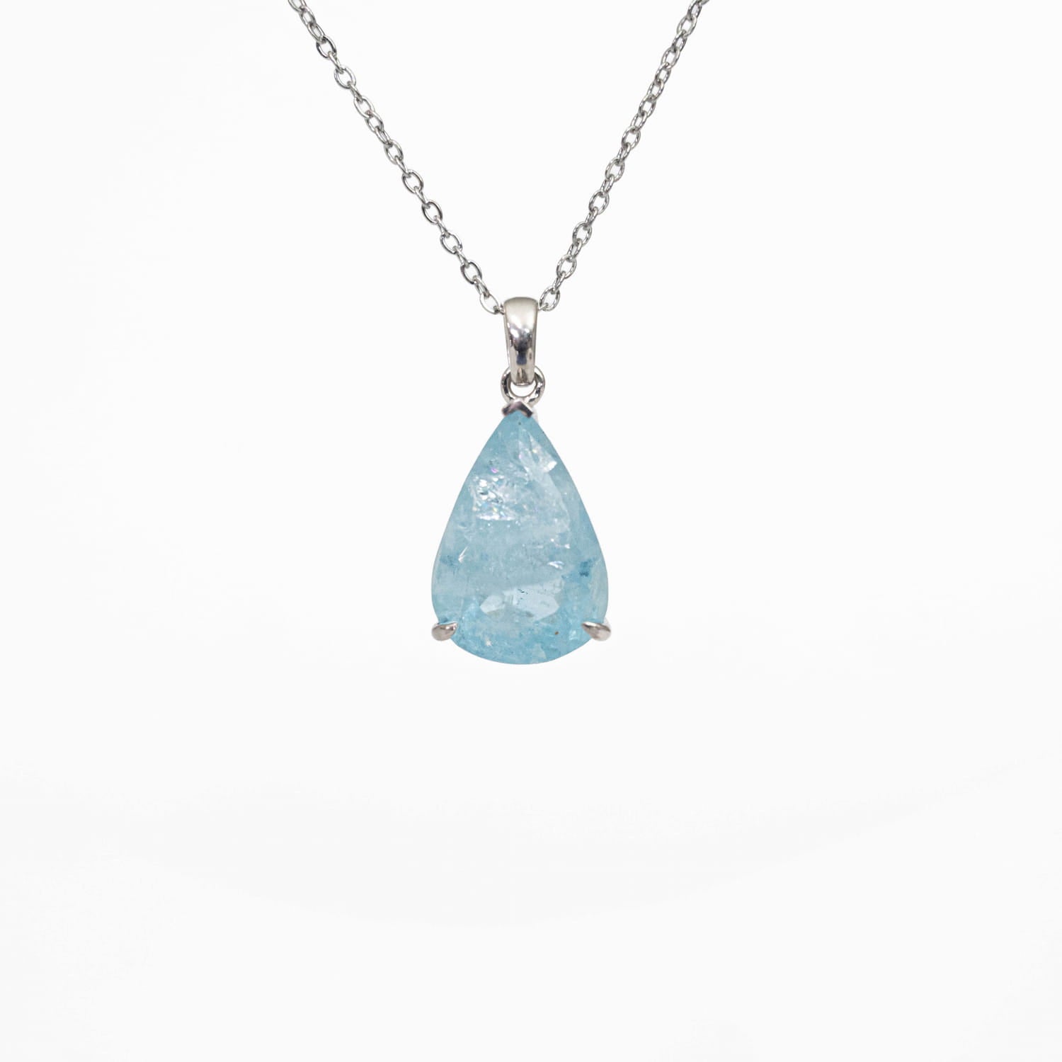 Aquamarine Silver Pendant