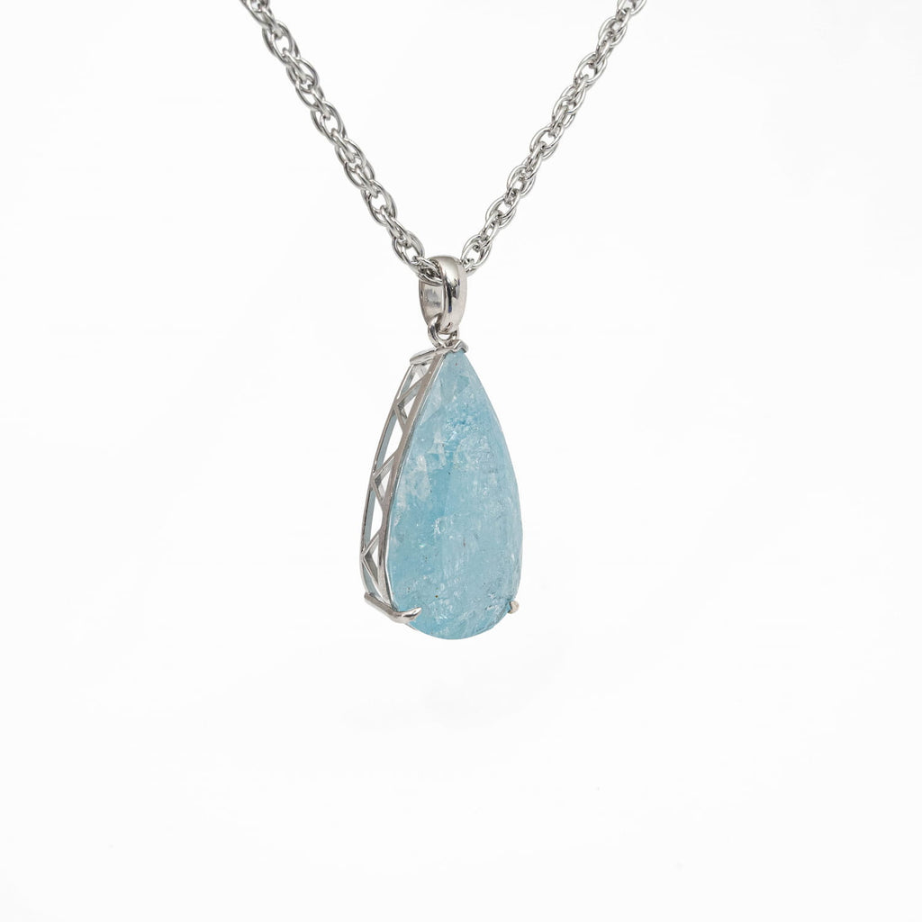 Aquamarine Silver Pendant