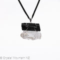 Black Tourmaline & Clear Quartz Pendant