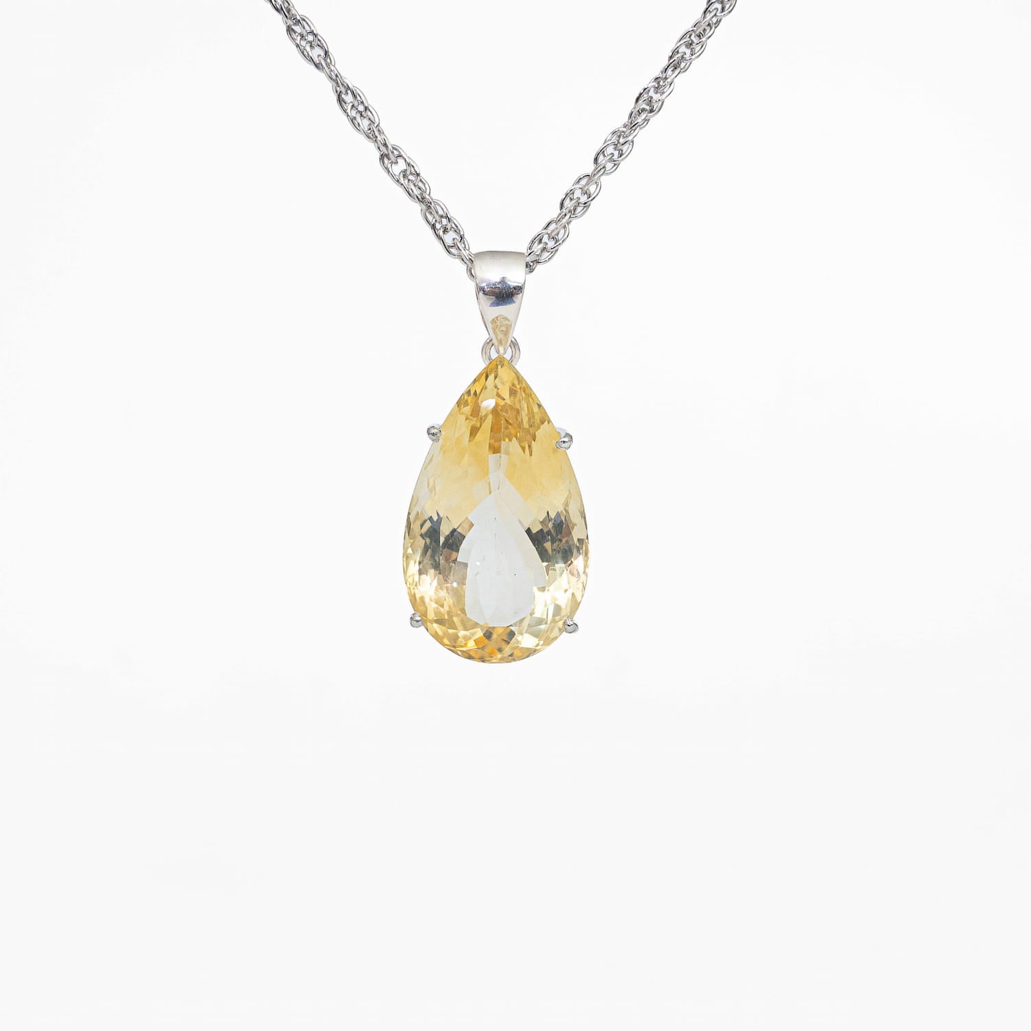 Citrine Silver Pendant