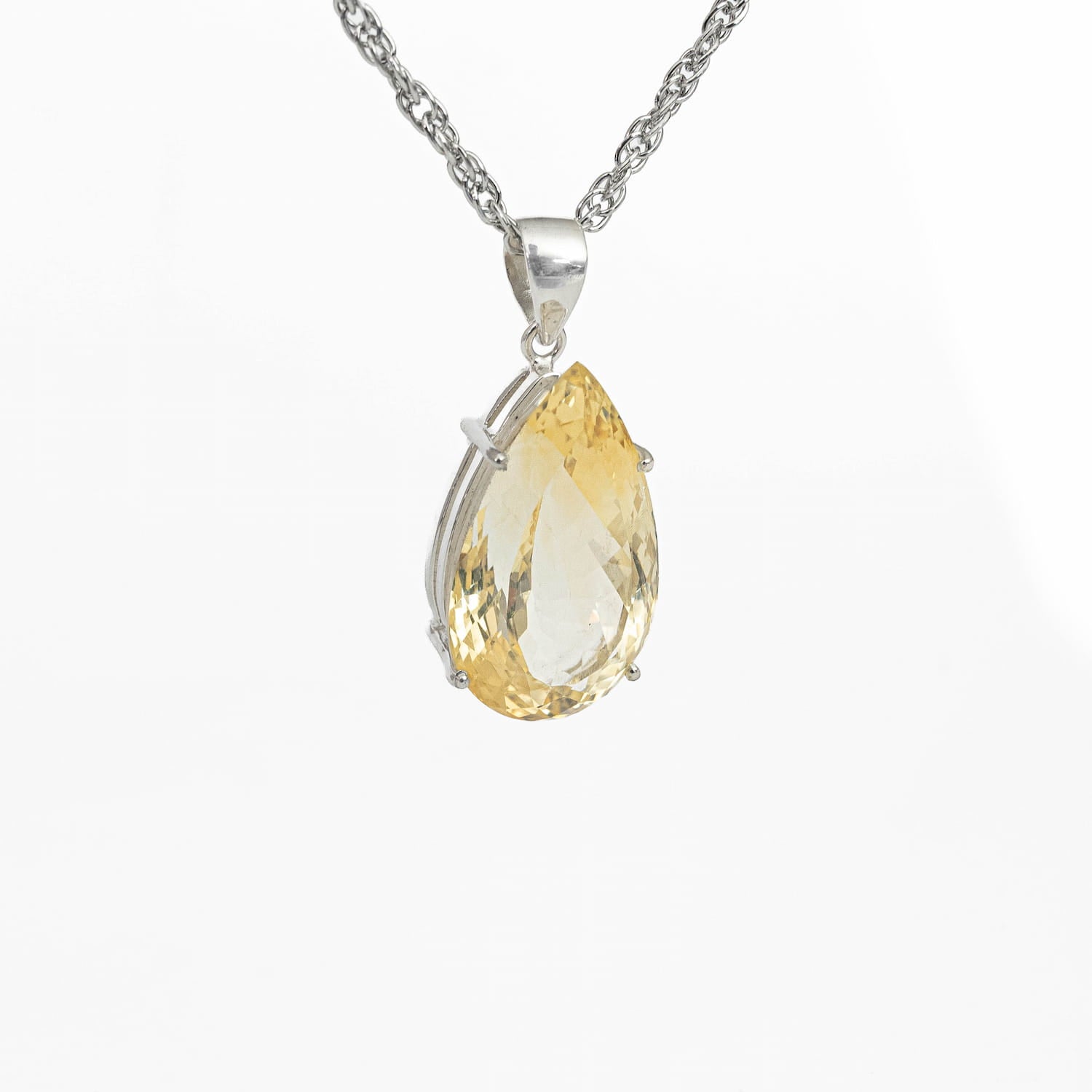 Citrine Silver Pendant