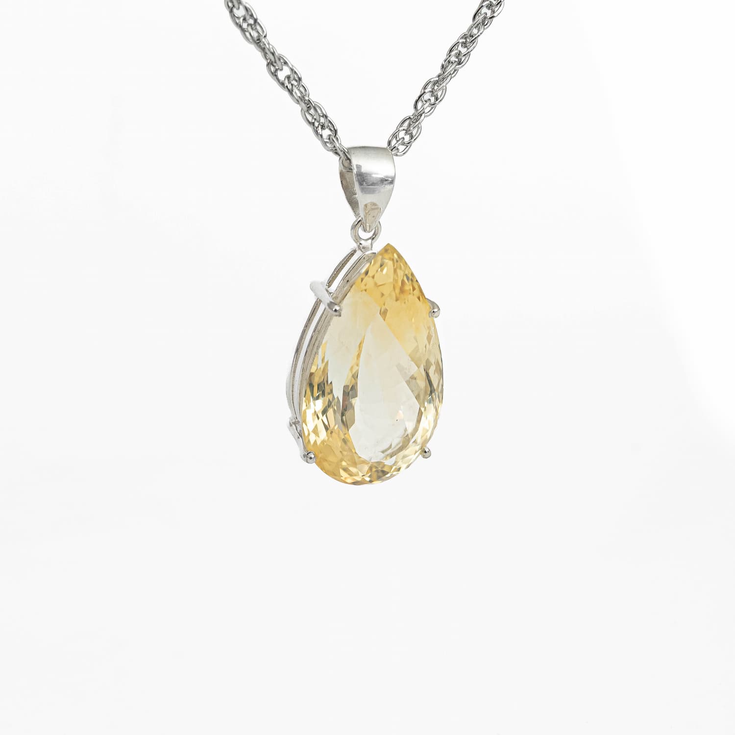 Citrine Silver Pendant