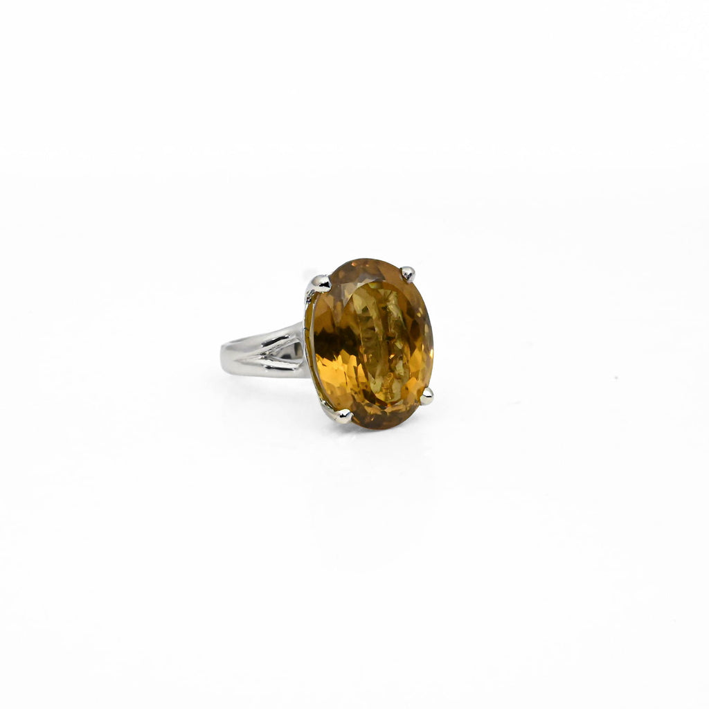Natural Citrine Silver Ring