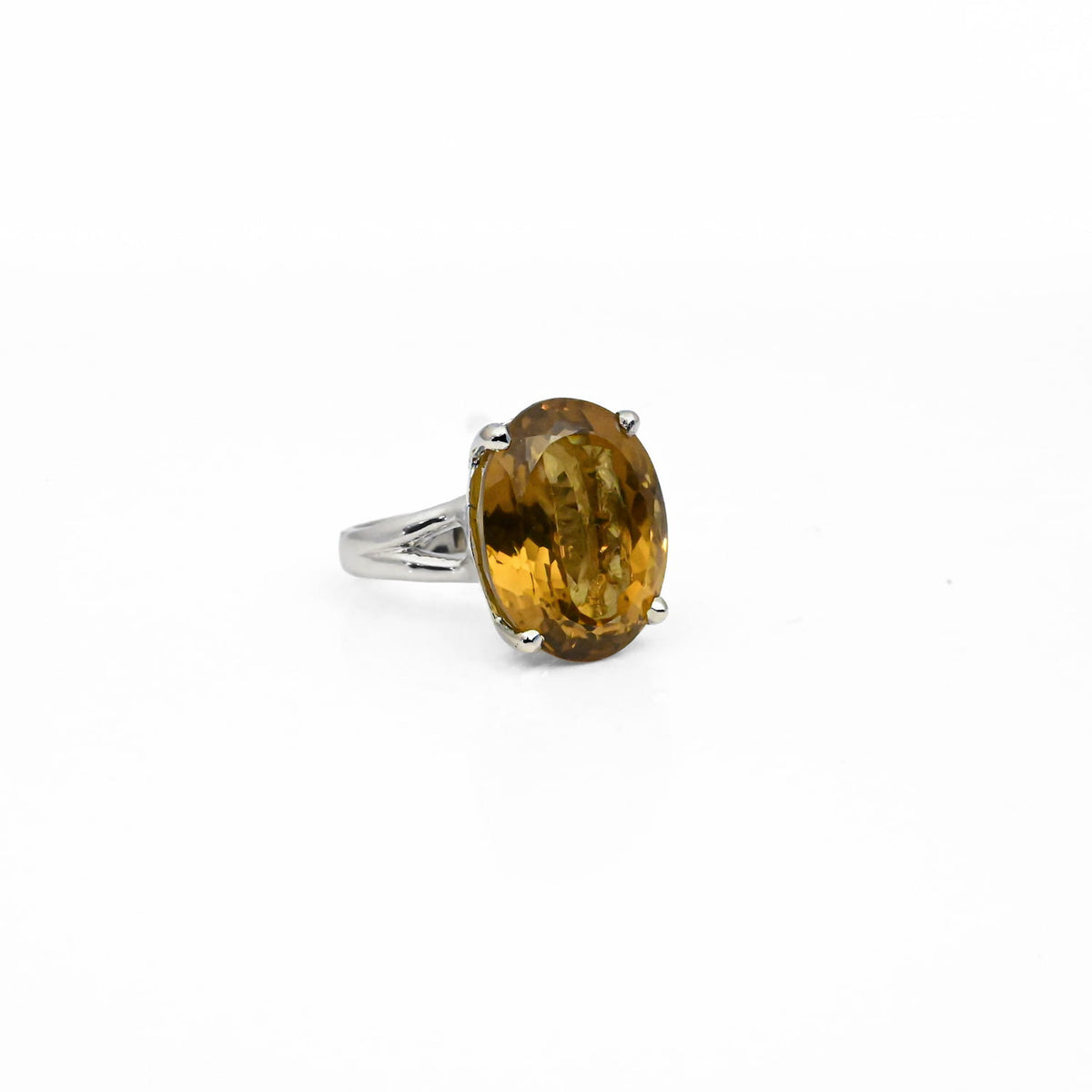Natural Citrine Silver Ring
