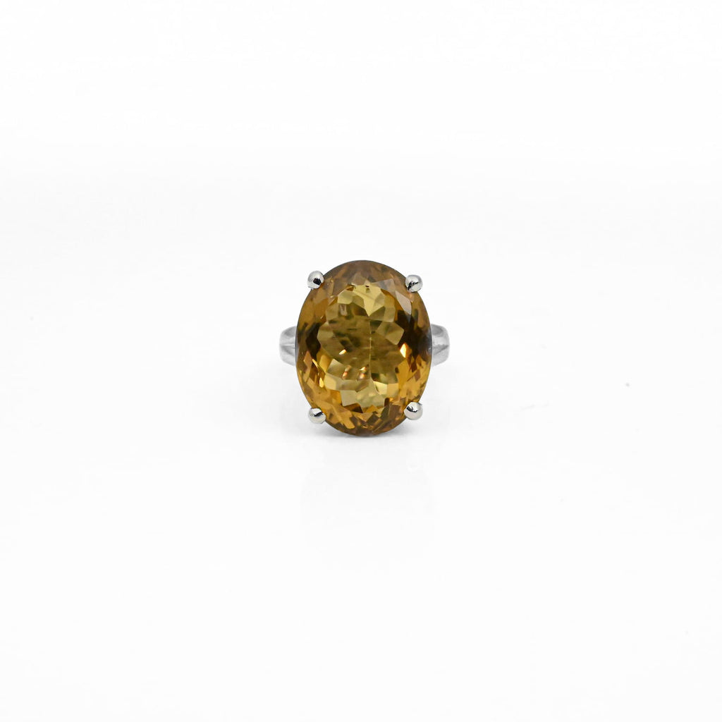 Natural Citrine Silver Ring