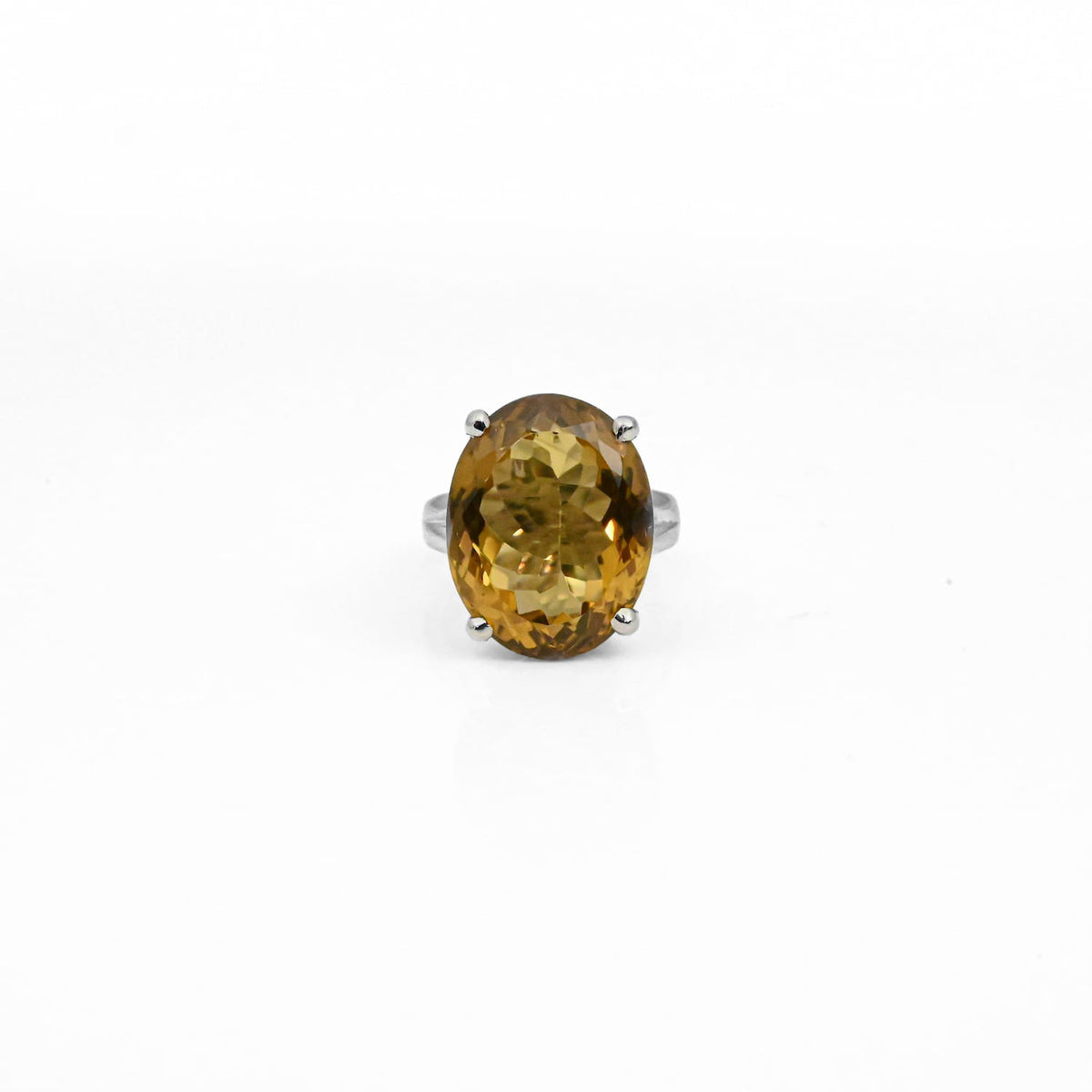 Natural Citrine Silver Ring