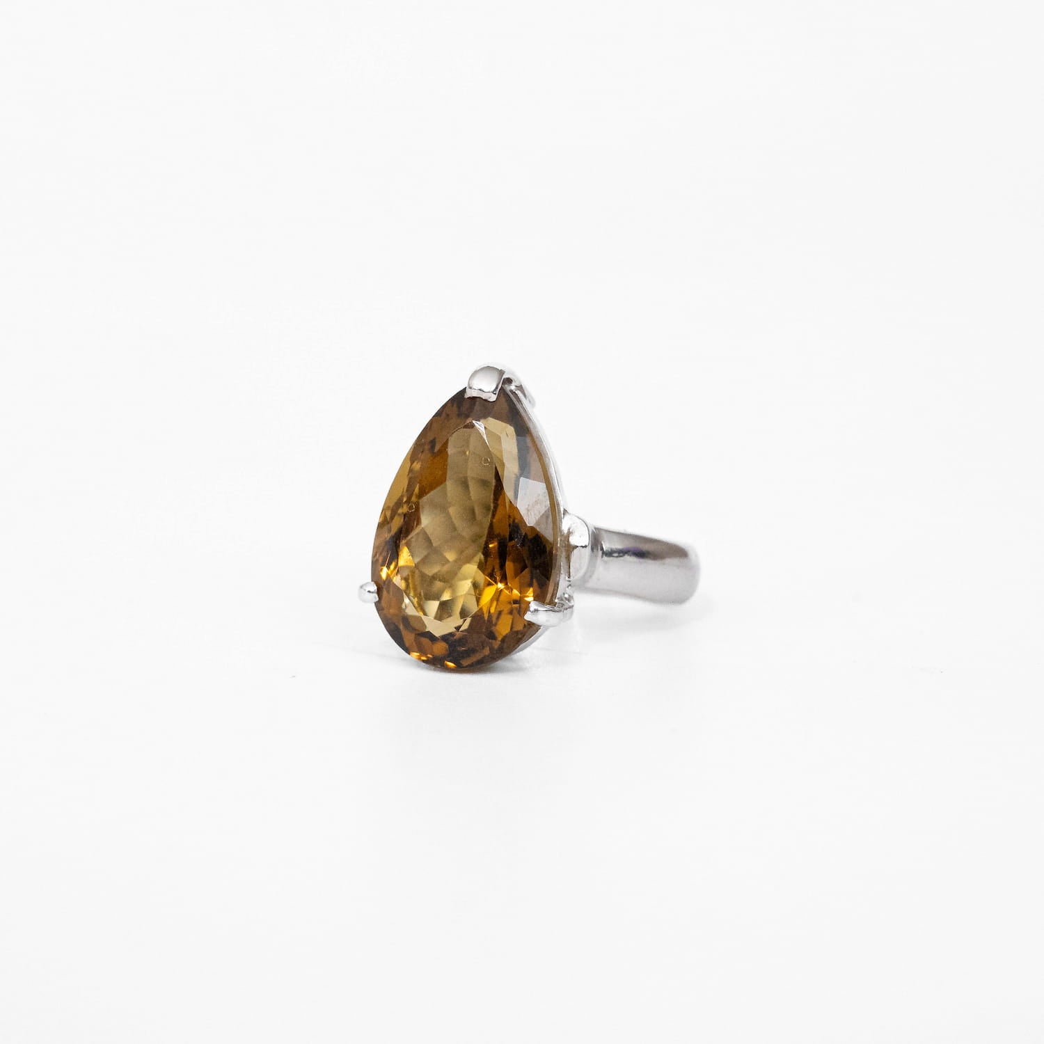 Natural Citrine Silver Ring