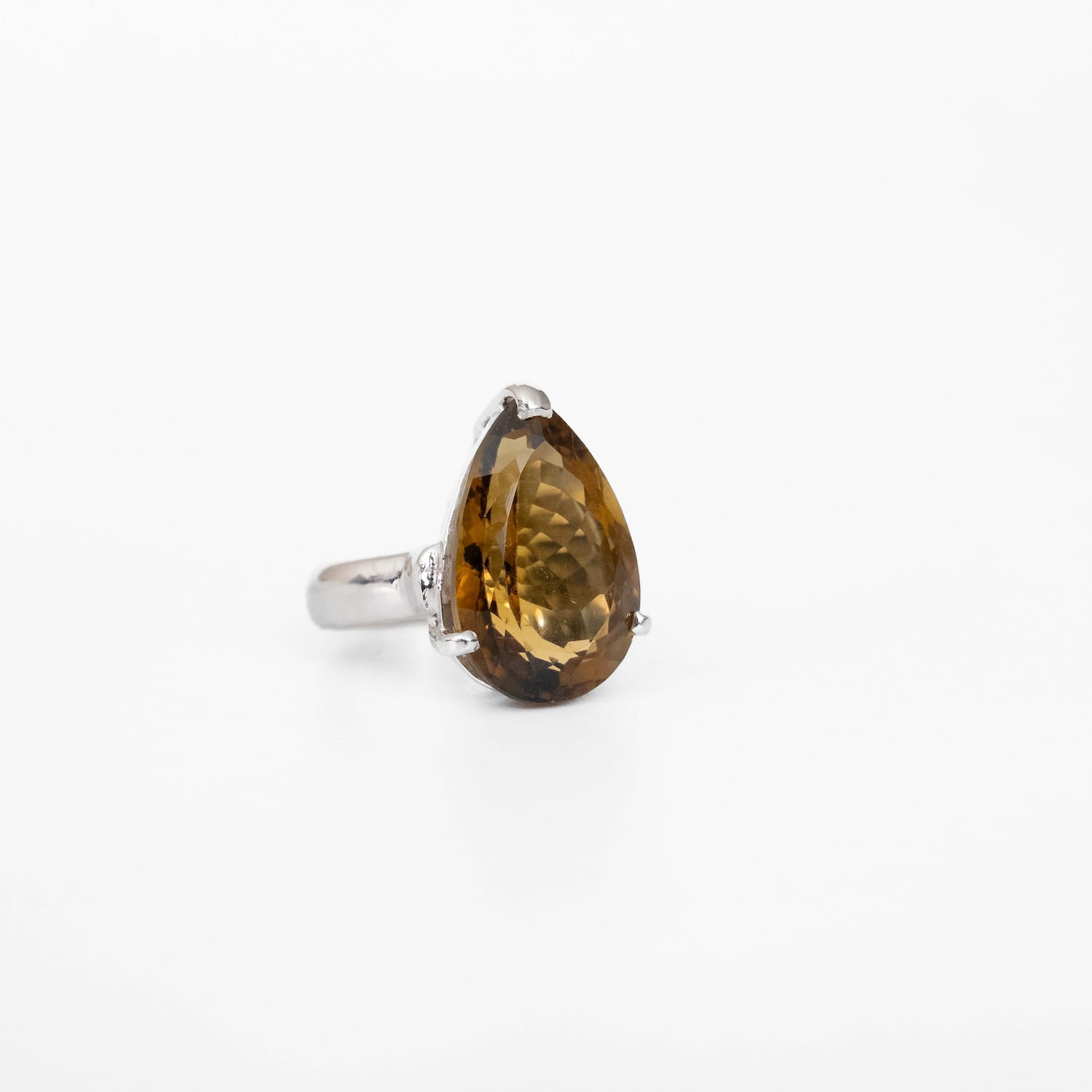 Natural Citrine Silver Ring
