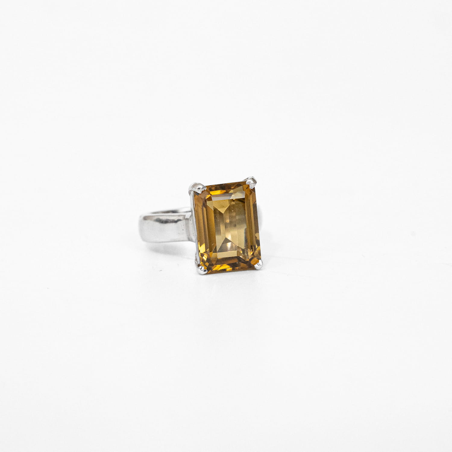 Natural Citrine Silver Ring