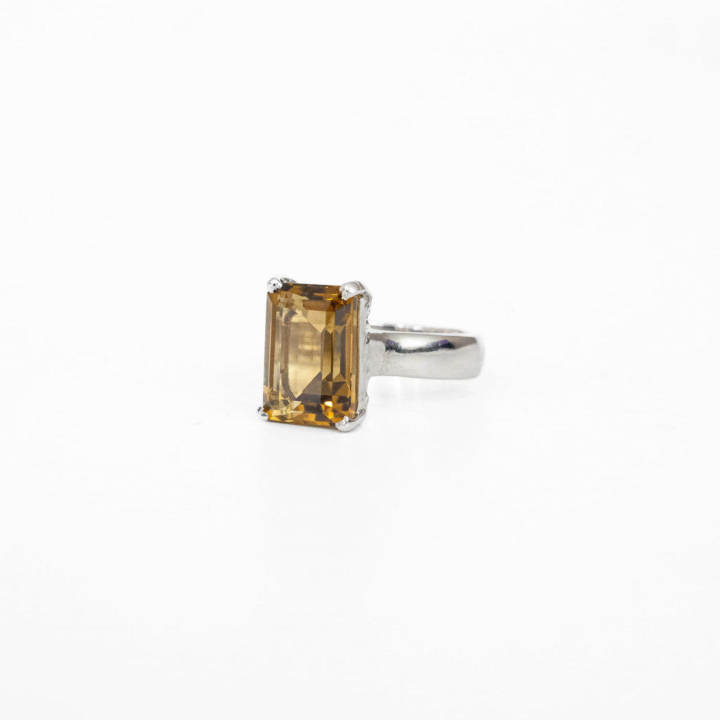 Natural Citrine Silver Ring