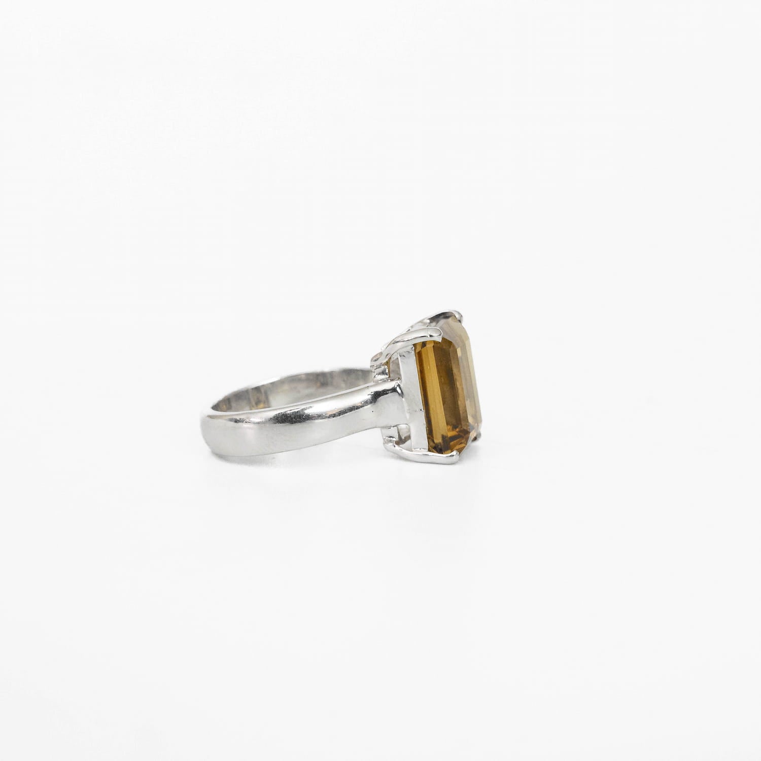 Natural Citrine Silver Ring
