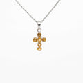 Citrine Silver Cross Pendant