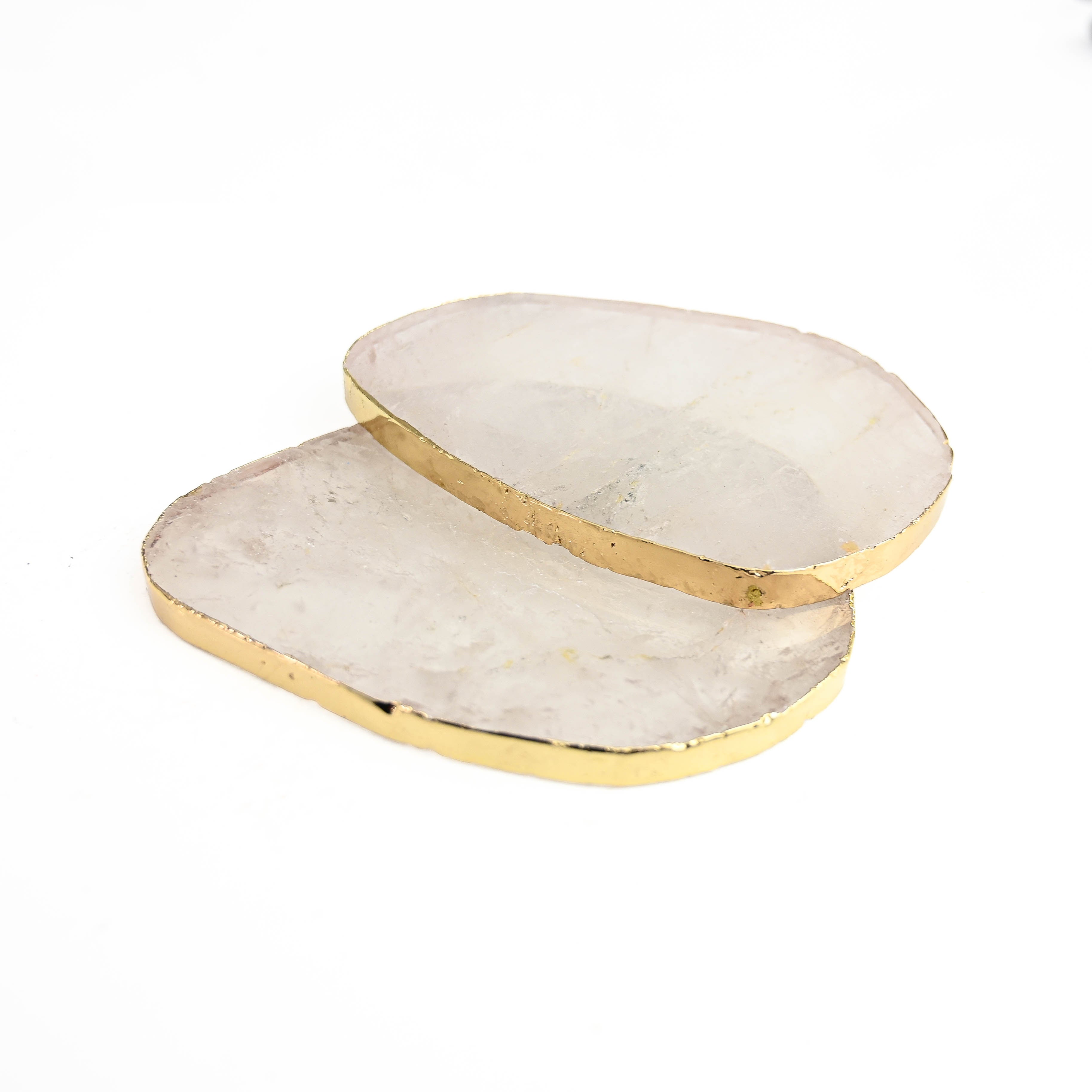 Clear Quartz Coaster Set
