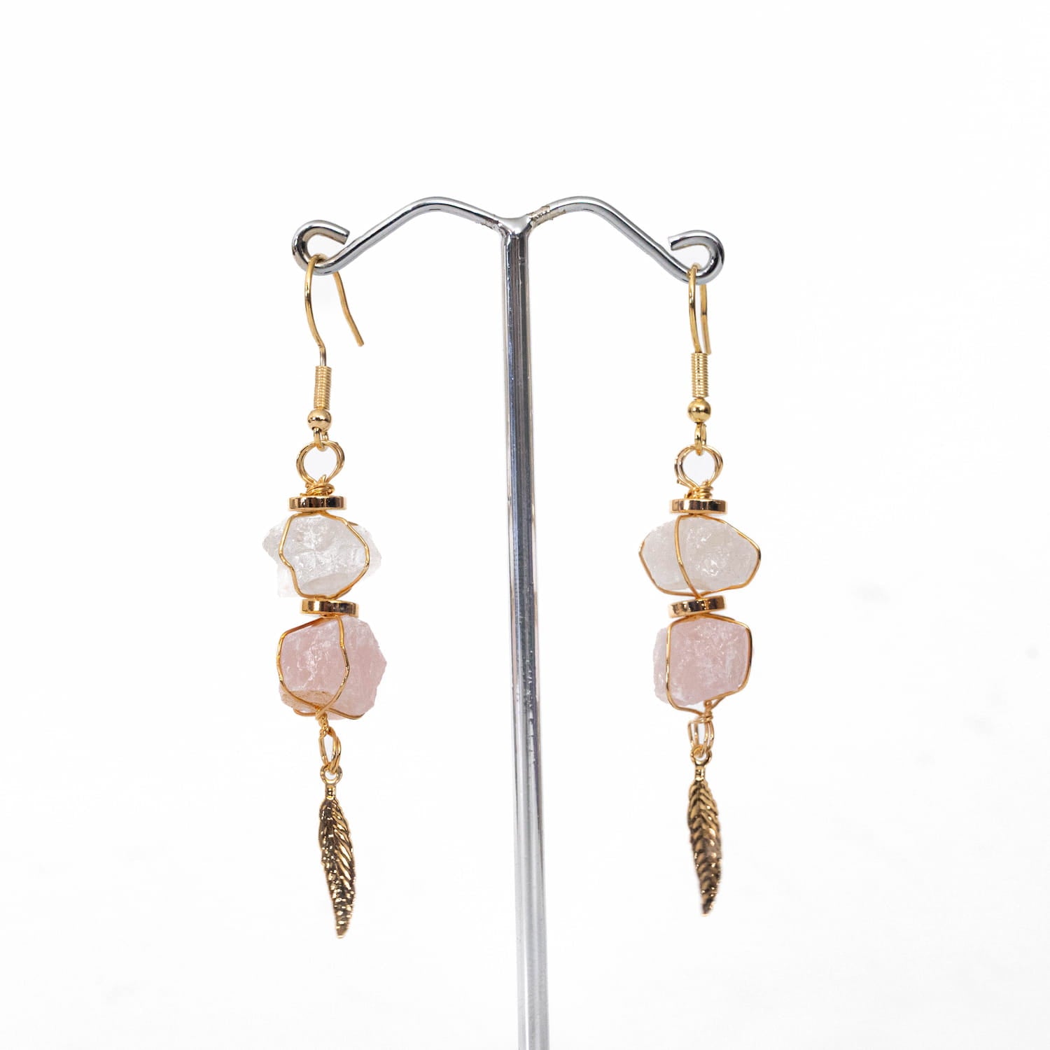 Clear Quartz & Rose Quartz Earrings