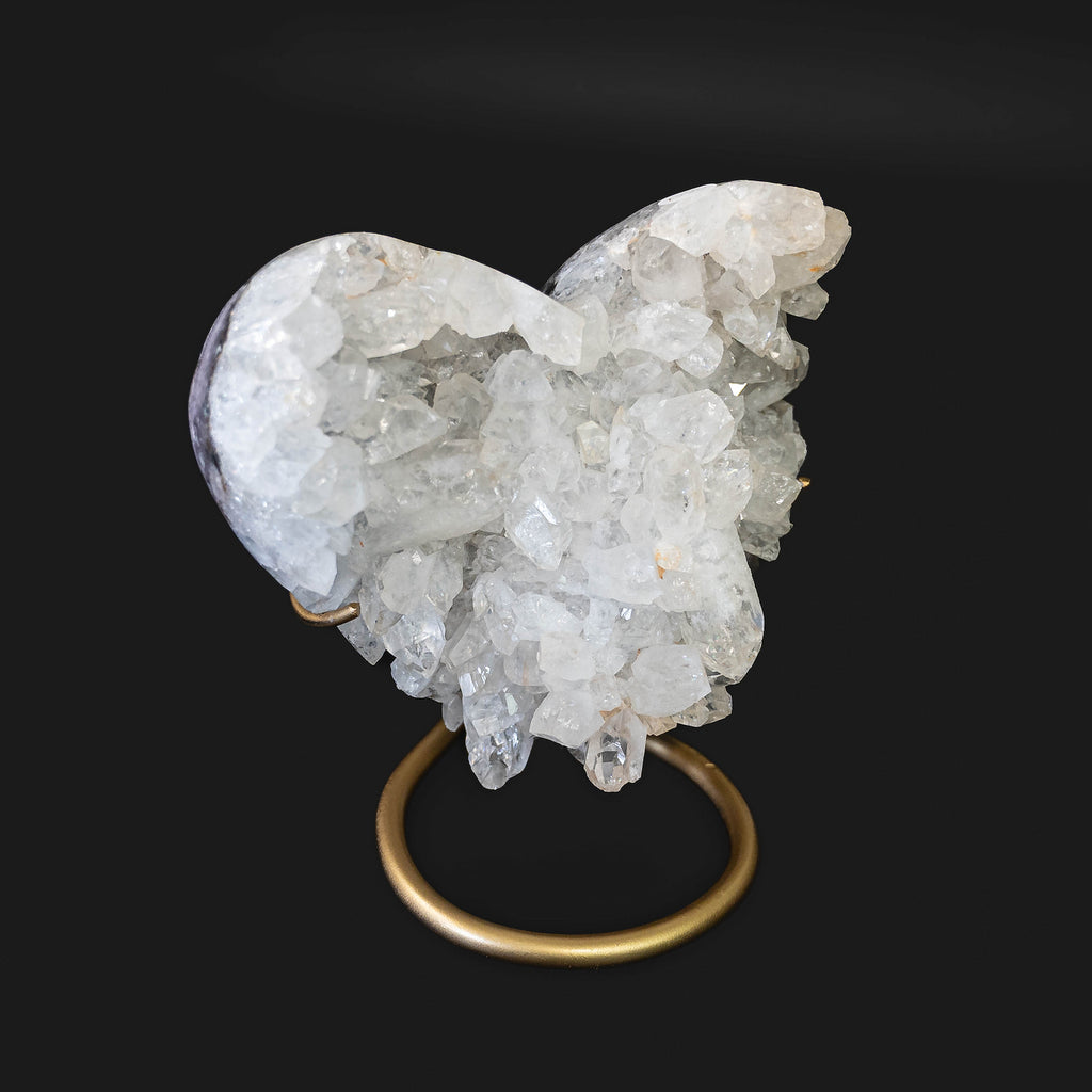 Pink Amethyst & Clear Quartz Heart