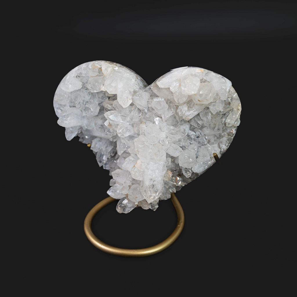 Pink Amethyst & Clear Quartz Heart