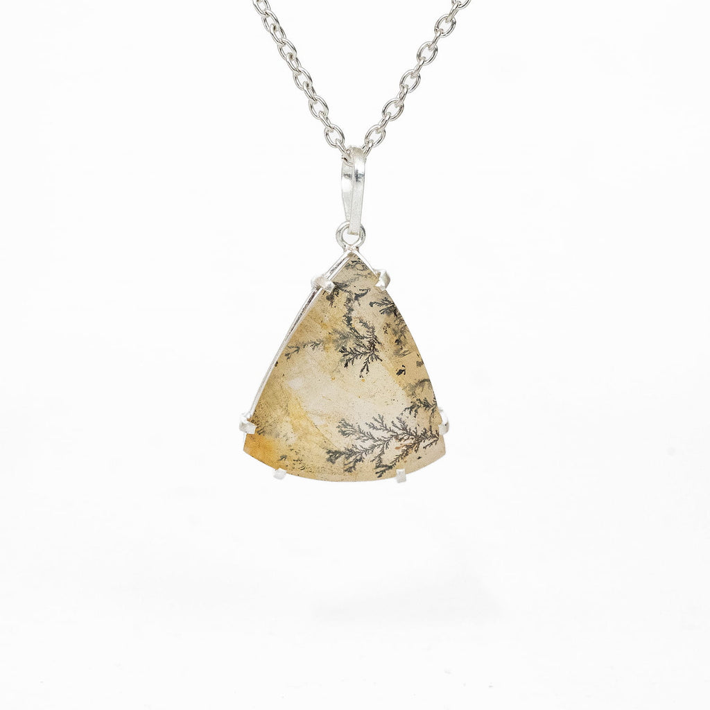 Faceted Dendrite Pendant - Silver