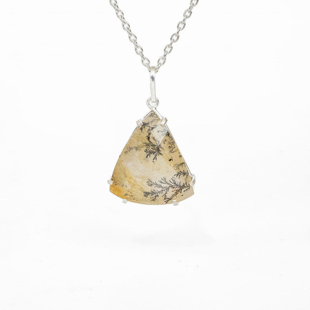 Faceted Dendrite Pendant - Silver