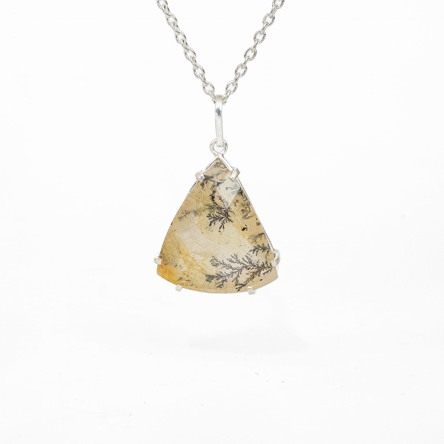 Faceted Dendrite Pendant - Silver