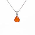 Fire Opal Silver Pendant