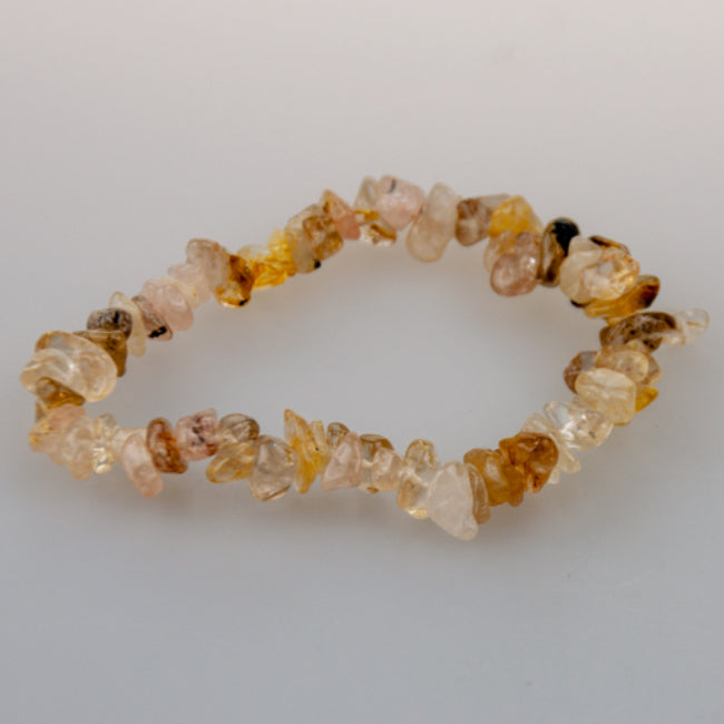 Gold Rutile Quartz Chip Bracelet