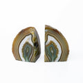 Agate Geode Bookends- Green