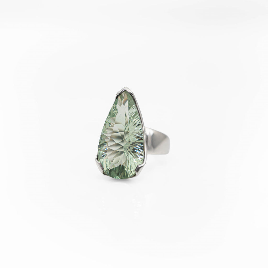 Green Amethyst (Prasiolite) Silver Ring